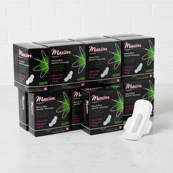 MaxION - Ultra Thin Winged Sanitary Pads, Nighttime/Super