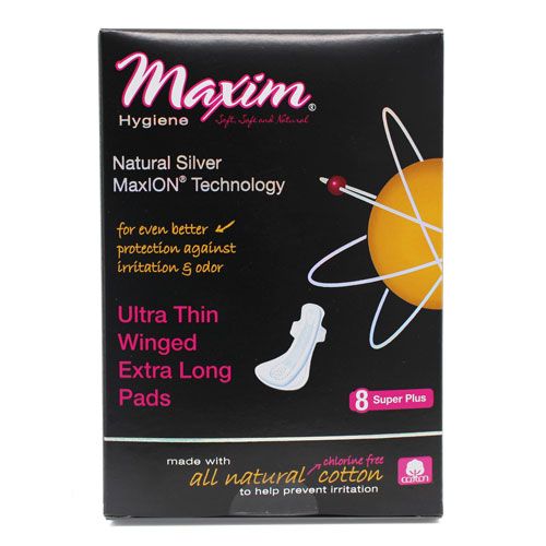 MaxION - Ultra Thin Winged Sanitary Pads, Overnight/Super Plus