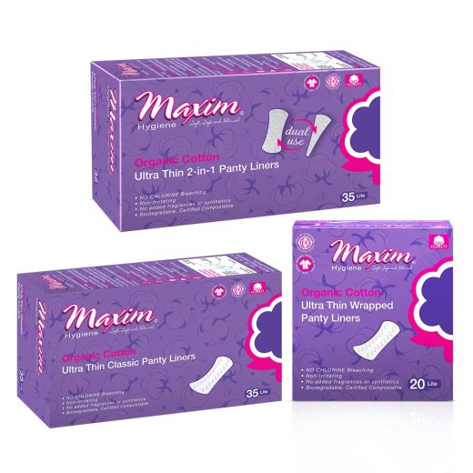 Organic Cotton Pantiliners, 3 Packs, Combo