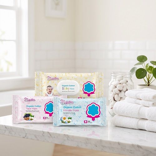 Organic Cotton Baby/Facial/Intimate Wet Wipes, Combo