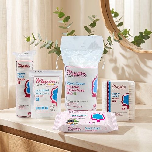 Organic Cotton Balls/Rounds/Swabs/Ovals, Facial Wipes, Combo