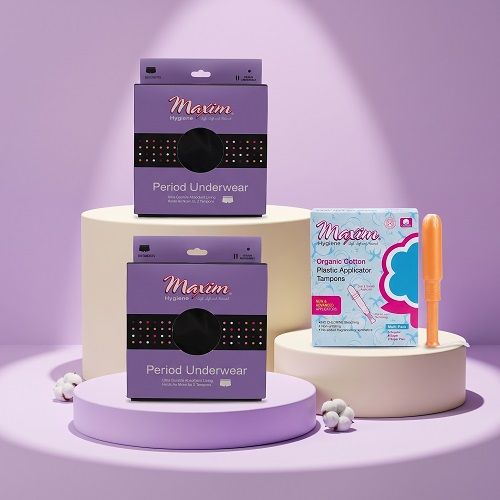 Maxim® Plastic Applicator Tampons, Multi, Period Underwear, Bikini, Medium Absorbency, Lilac, 16ct, 3 Packs ($1.15 Savings)