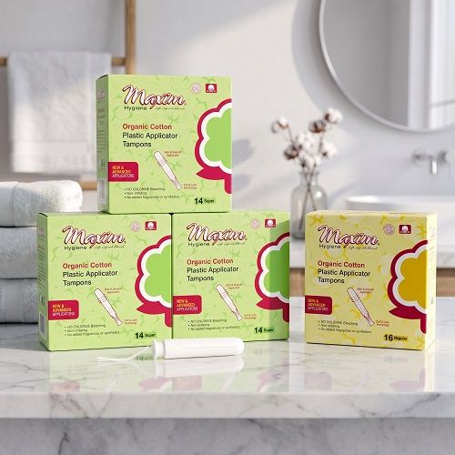 Maxim® Organic Cotton Plastic Applicator Tampons, Reg/Sup, Combo