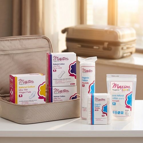 Natural Cotton Pads/Liners, Organic Rounds/Swabs, Travel Pack, Combo