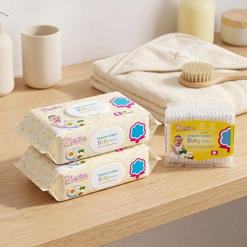 Organic Cotton Baby Swabs & Wet Wipes, Combo