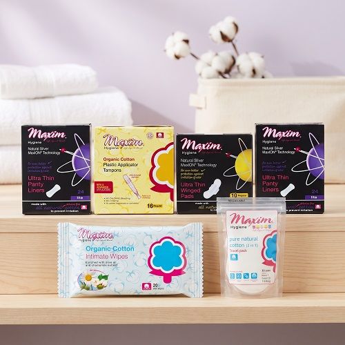 MaxION Pads/Liners, Organic Plastic Applicator Tampons, Wipes, Travel Pack, Combo