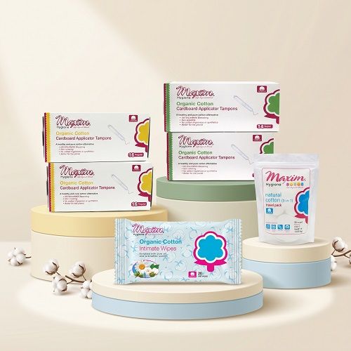 Maxim® Cardboard Applicator Tampons, Reg/32, Sup/28, Intimate Wipes, Travel Pack, 130ct, 6 Packs