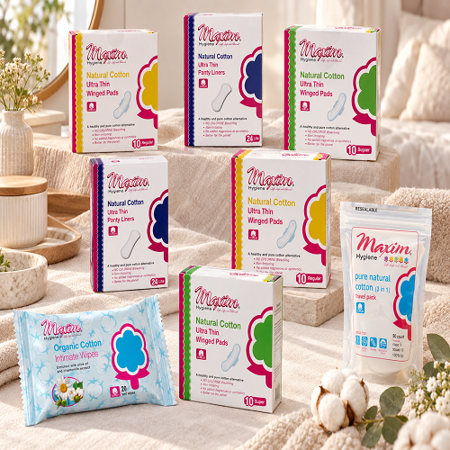 Maxim® Natural Pads & Liners, Reg/20, Sup/20, Lite/48, Intimate Wipes, Travel Pack, 158ct, 8 Packs