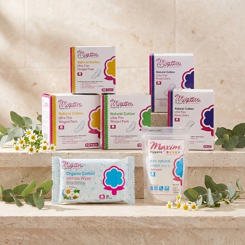 Maxim® Natural Cotton Pads & Liners, Reg/30, Sup/10, Lite/48, Intimate Wipes, Travel Pack