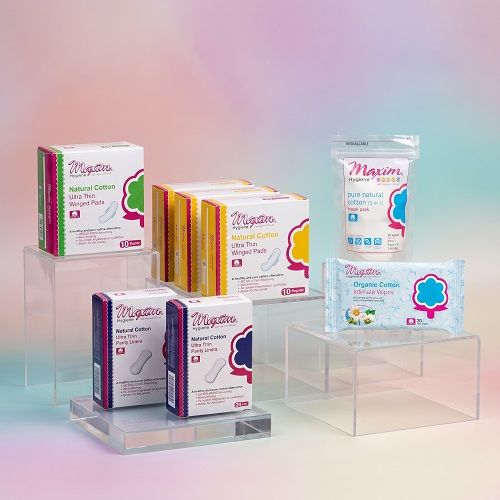 Maxim® Natural Cotton Pads & Liners, Reg/30, Sup/10, Lite/48, Intimate Wipes, Travel Pack