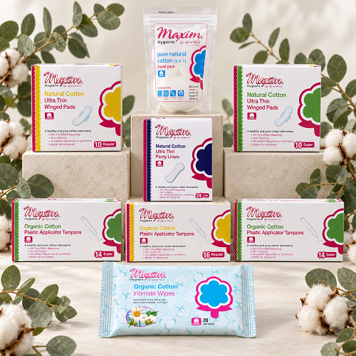 Maxim® Plastic Applicator Tampons, Reg/16, Sup/28, Pads & Liners, Reg/10, Sup/10, Lite/24, Intimate Wipes, Travel Pack, 158ct, 8 Packs ($2.62 Savings)