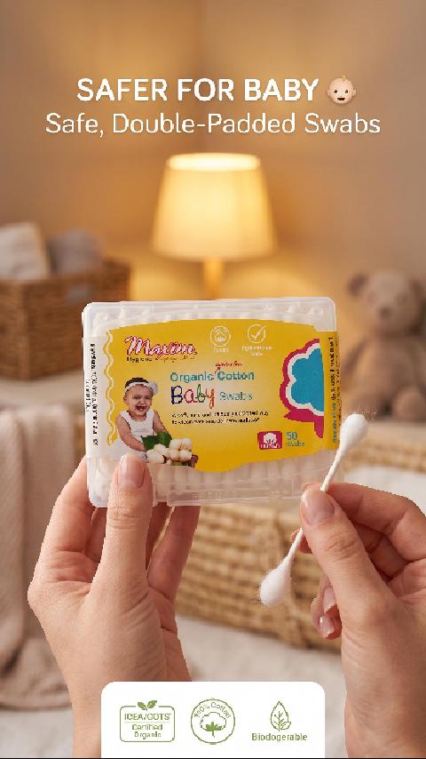 Maxim® Organic Cotton Baby Swabs